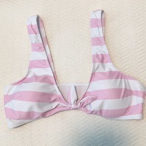 Pink striped bikini top